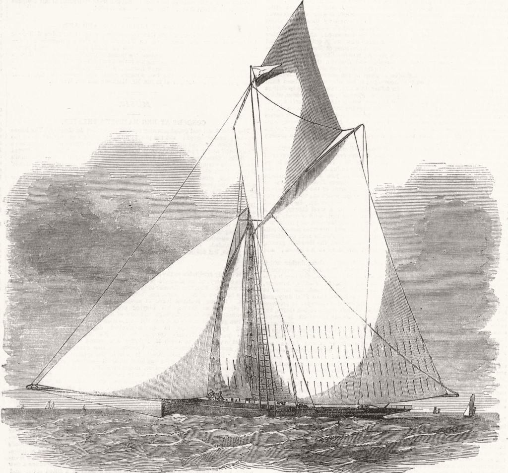 SAILING. Volante, winner of royal Thames Yacht club challenge cup 1851 print