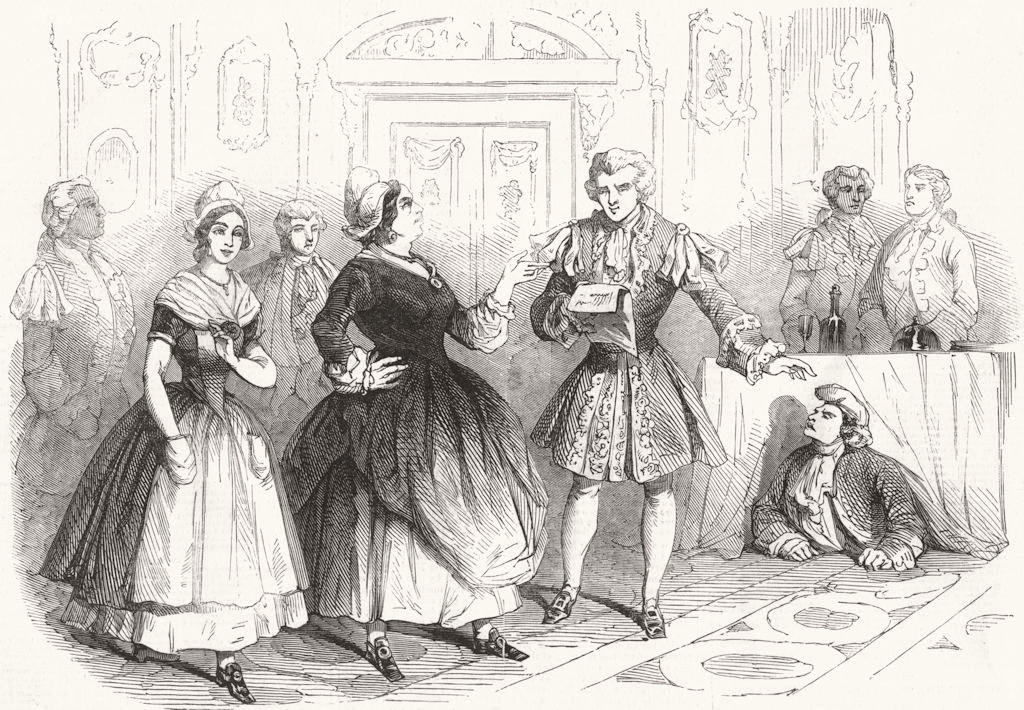 Associate Product PERFORMING ARTS. Scene from the Pride of the market, at the Lyceum theatre, 1847