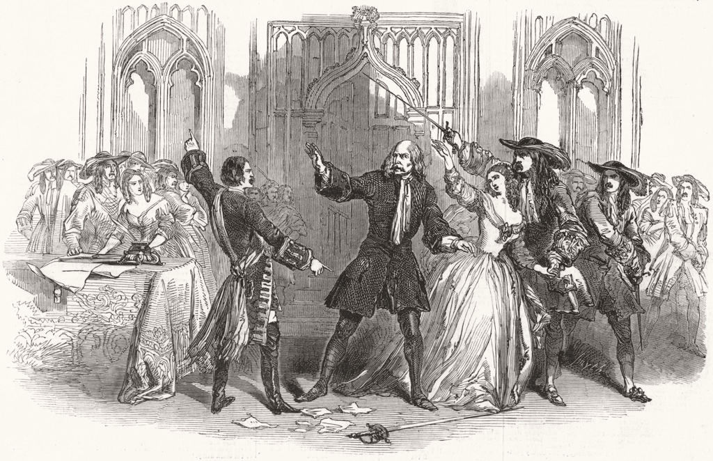 SCOTLAND. Scene from the opera of The Bride of Lammermoor 1847 old print