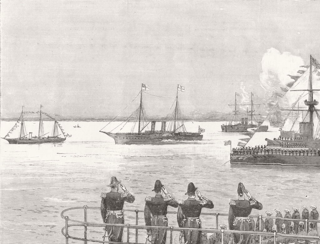 Associate Product KENT. The Arrival of H I M the German emperor at Port Victoria, old print, 1891