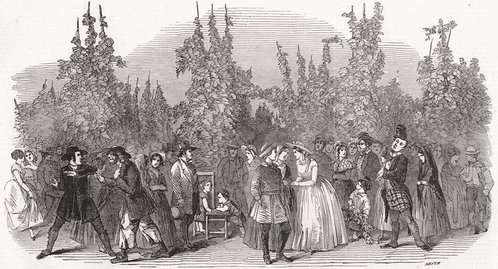 PERFORMING ARTS. Scene from The Hop-Pickers, at the Adelphi Theatre 1849 print