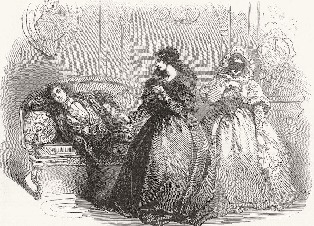 Associate Product LONDON. Opera Comique at the St Jamess Theatre, antique print, 1849
