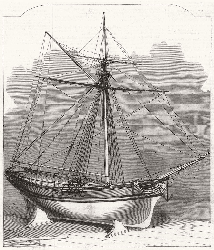 Associate Product ROYALTY. Model of Queen Elizabeth's yacht, antique print, 1864