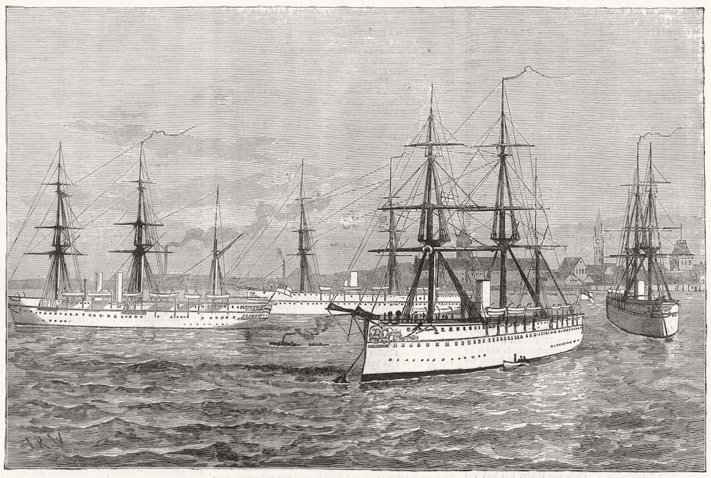 Associate Product MUMBAI. Troop-ships Orontes, Yamuna, Malabar, and Euphrates; Afghan war, 1880