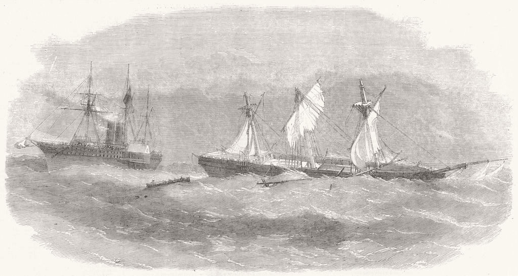 Associate Product ROMANCE. Rover's Bride abandoned sea-Boat Royal Mail ship Atrato boarding, 1857