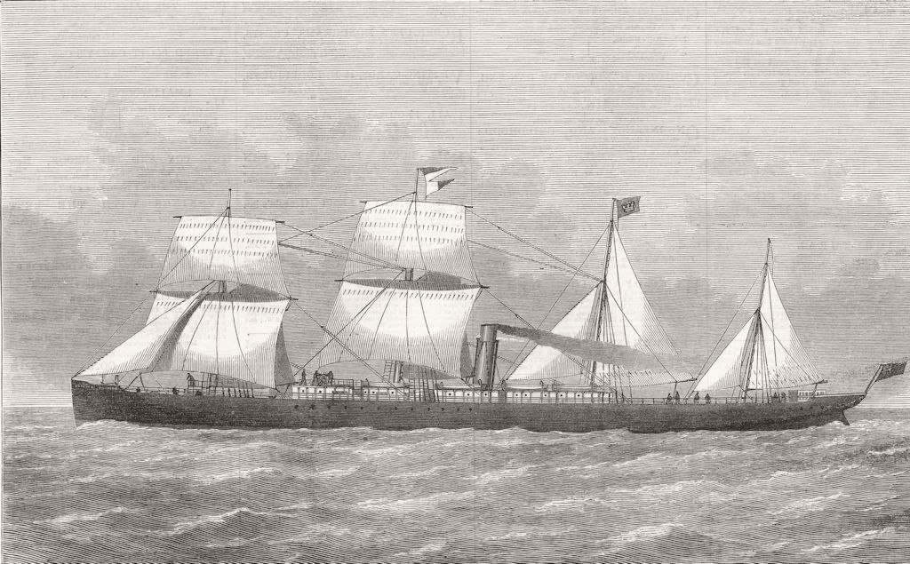 Associate Product BELGIUM. The Steam-ship Duke Of Devon, built at Barrow-in-Furness, print, 1873