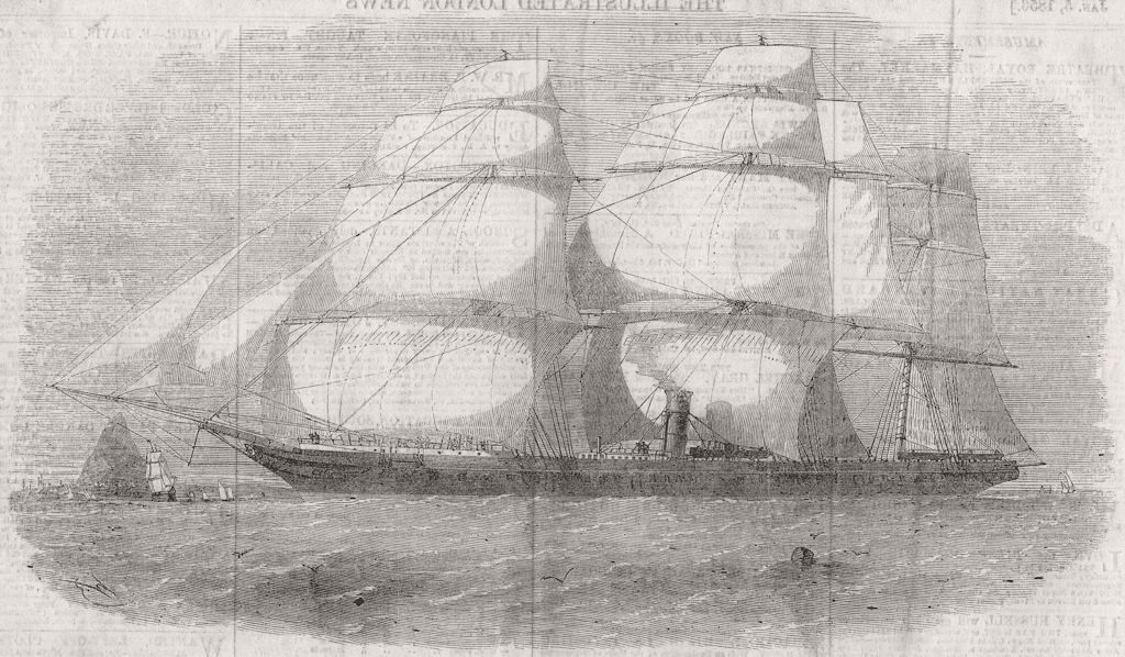 Associate Product TURKEY. P&O navigation company's new Ship Pera, antique print, 1856