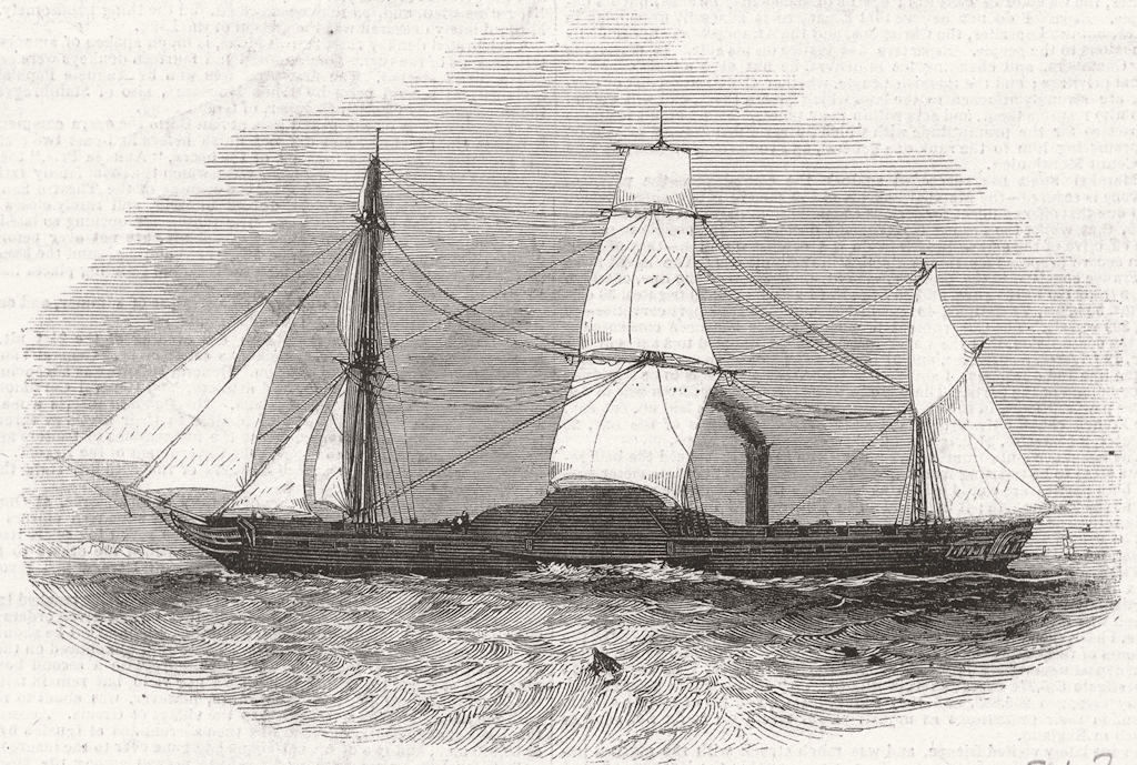 Associate Product ROYALTY. Her Majesty's steam frigate Penelope, antique print, 1843