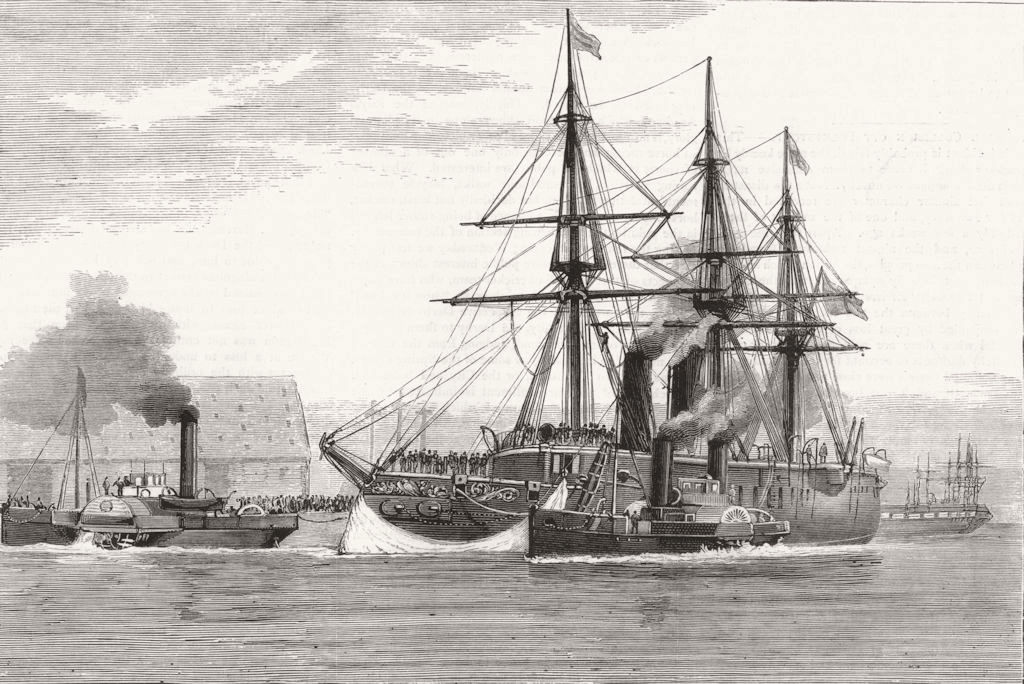 Associate Product SHIPS. The Collision between the German Ironclads in the Channel 1878 print