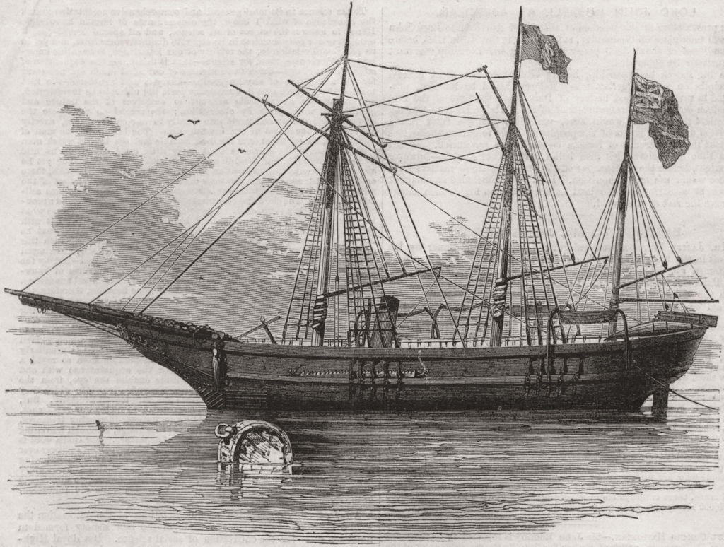 ARCTIC. Yacht Fox, Discovery-ship, Capt L M'Clintock, N, commander 1859 print
