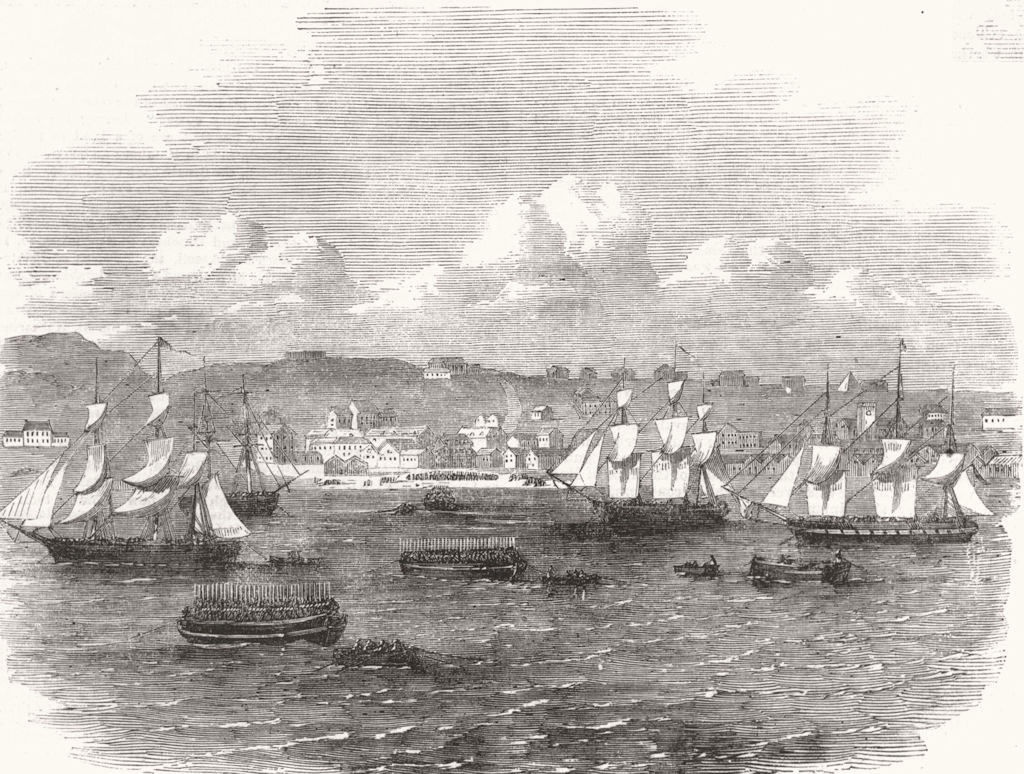ALGOA BAY. Boarding of 13th, Prince Albert's Light infantry port Elizabeth, 1857