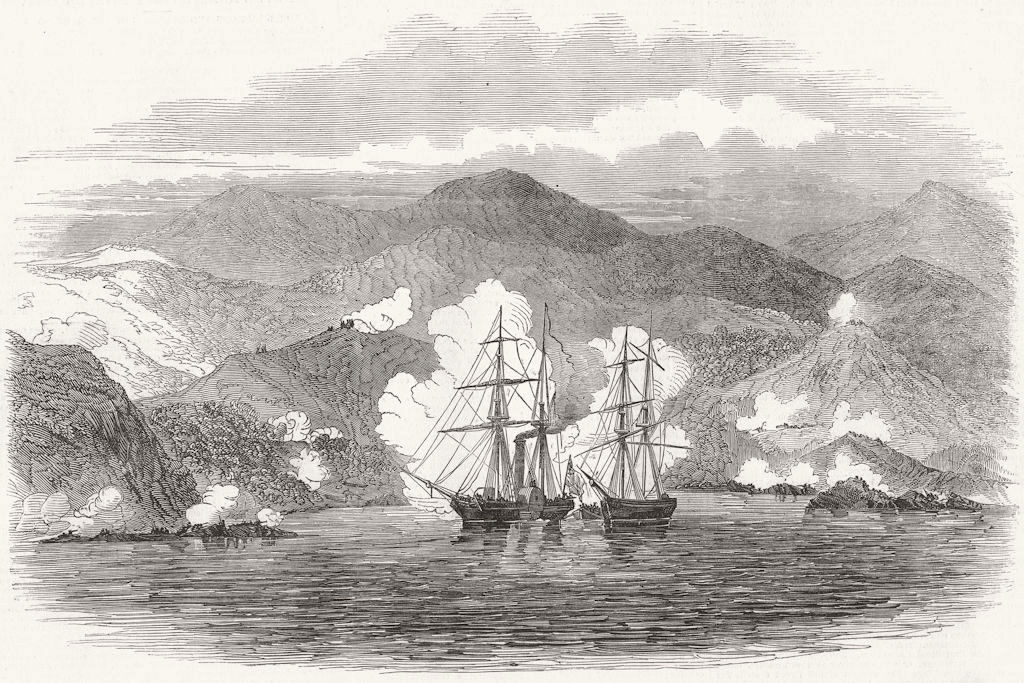 Associate Product MOROCCO. Recapture English Brig Moorish Pirates HMS Polyphemus, coast Rif, 1848
