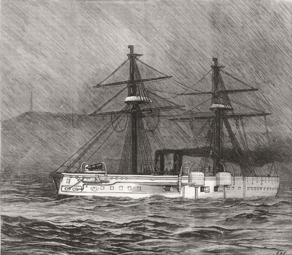 Associate Product DARDANELLES. British fleet-HMS Temeraire cleared action passing Ft Chanak, 1878