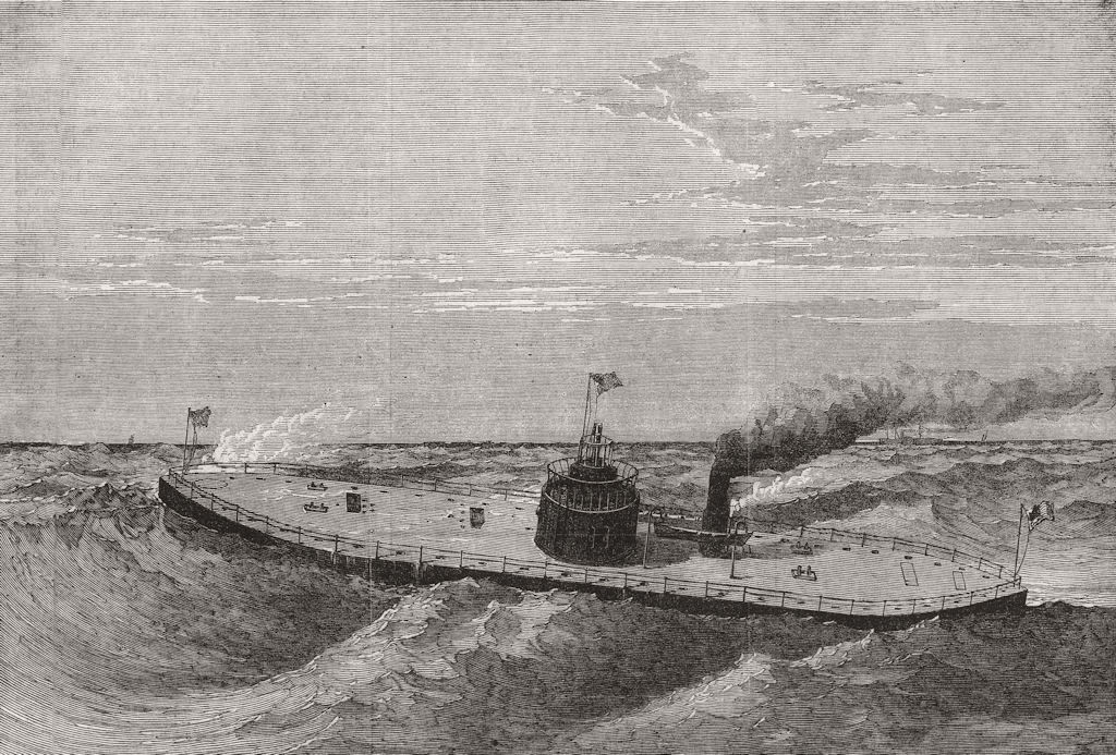 US AMERICAN CIVIL WAR. The Federal Iron-plated War-steamer Passaic 1862 print