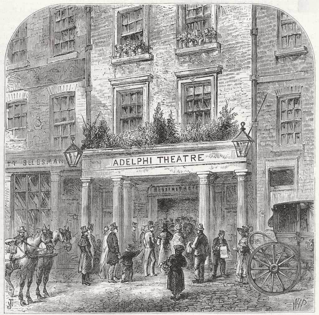 THEATRE. The Old Adelphi theatre c1880 antique vintage print picture