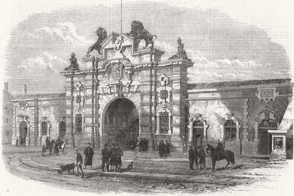Associate Product ANTWERP. The Porte De Malines (Mechelen) , antique print, 1866