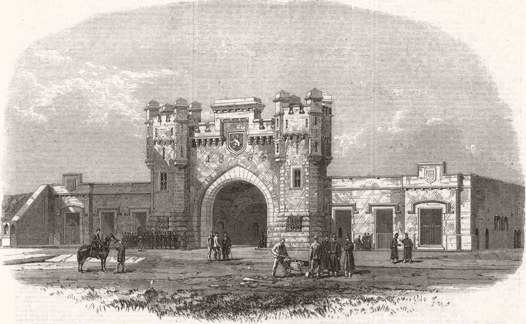 Associate Product BELGIUM. The New Fortifications of Antwerp. The Porte De Turnhout, print, 1866