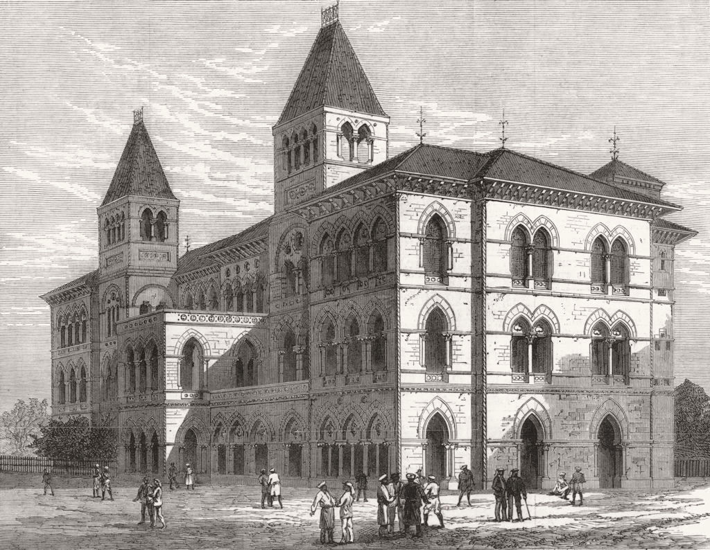 Associate Product INDIA. The New post office, Mumbai, antique print, 1877