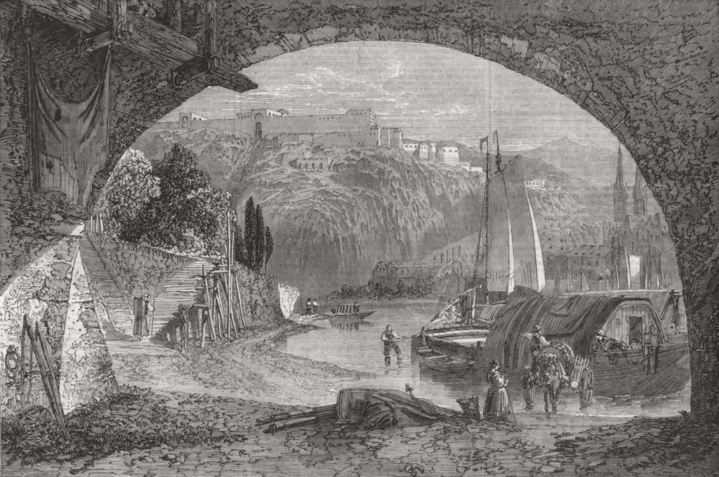 RIVERS. Reminiscence of the Rhine 1861 old antique vintage print picture
