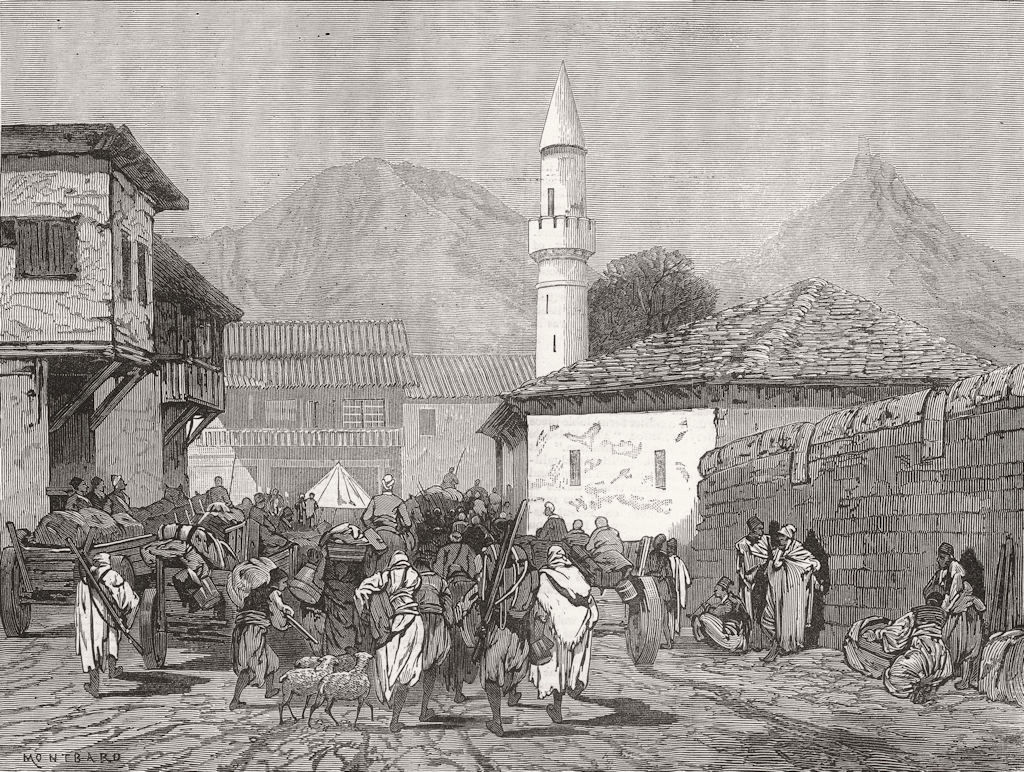 Associate Product TURKEY. The Exodus from Erzeroum-Fugitives passing through Gunesh Haneh, 1877