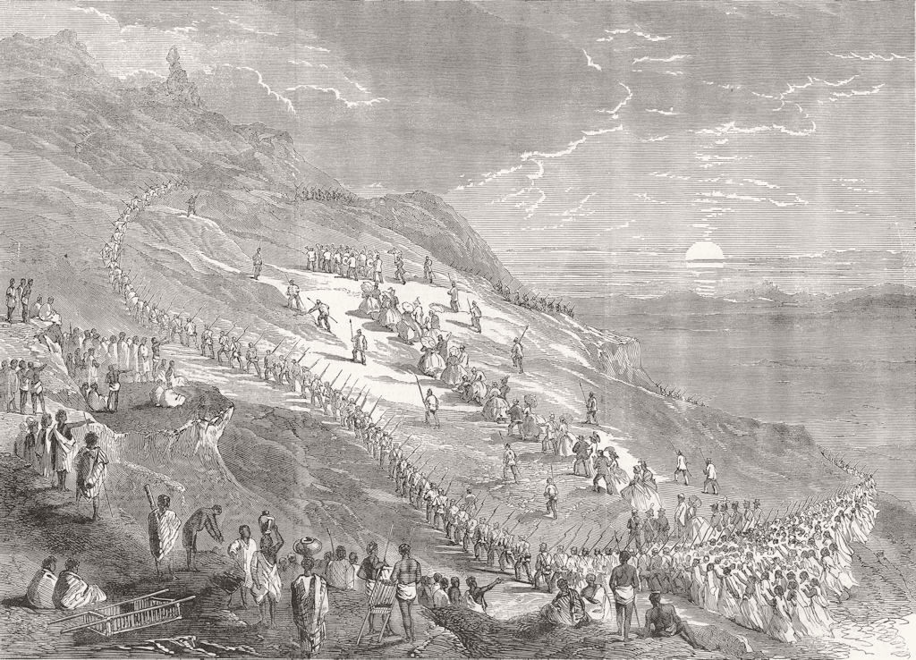 MADAGASCAR. Parade of King & Court to Execution ground, Ambohipotsi, print, 1863