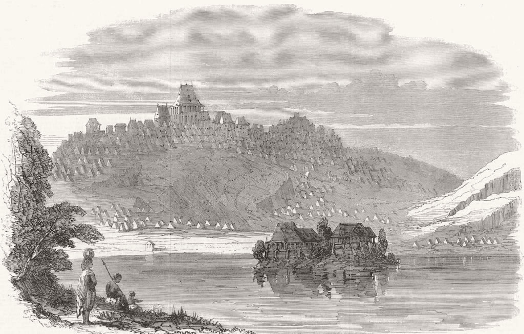 Associate Product MADAGASCAR. Views in Madagascar. Antananarivo, from lake Anosi, old print, 1863