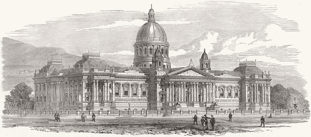 Associate Product SOUTH AFRICA. New Houses of Parliament, Cape Town, South Africa, old print, 1878