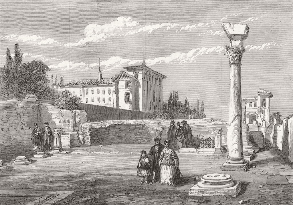 Associate Product ROME. Sketches in Rome. The Basilica Jovis, Palace of the Caesars, print, 1872
