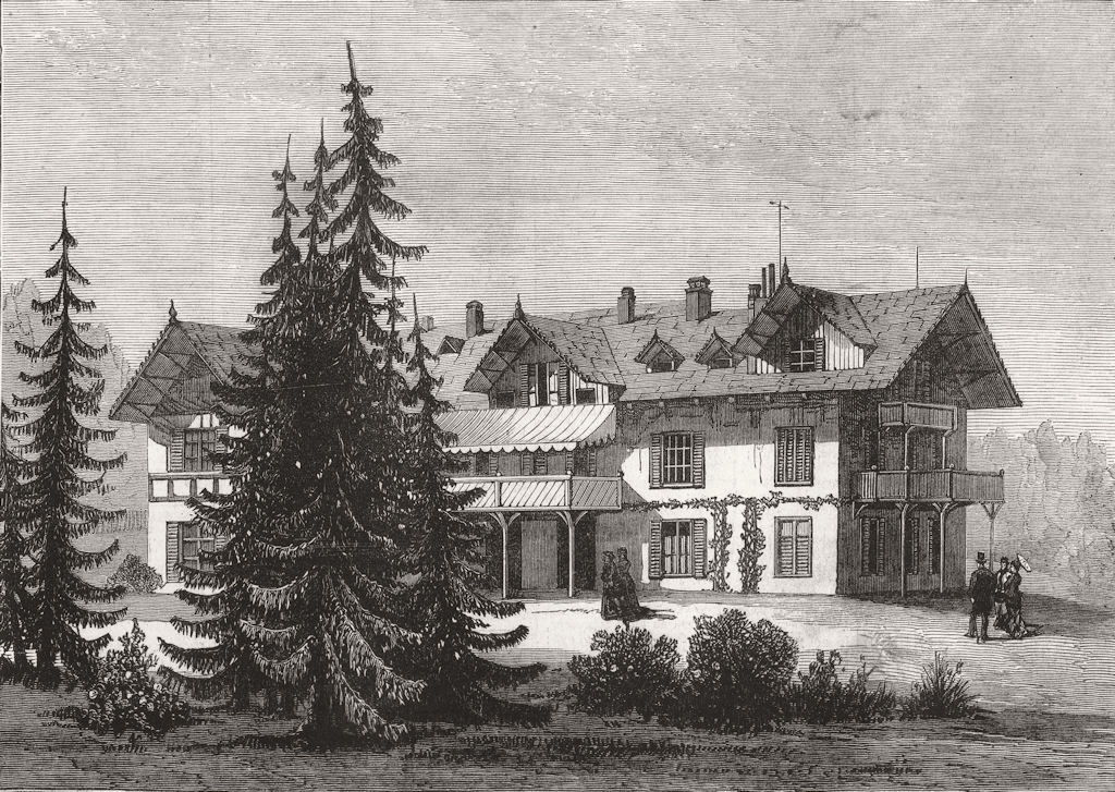AUSTRIA. The Villa Hohenlohe, Baden-Baden, occupied by the Queen 1880 print