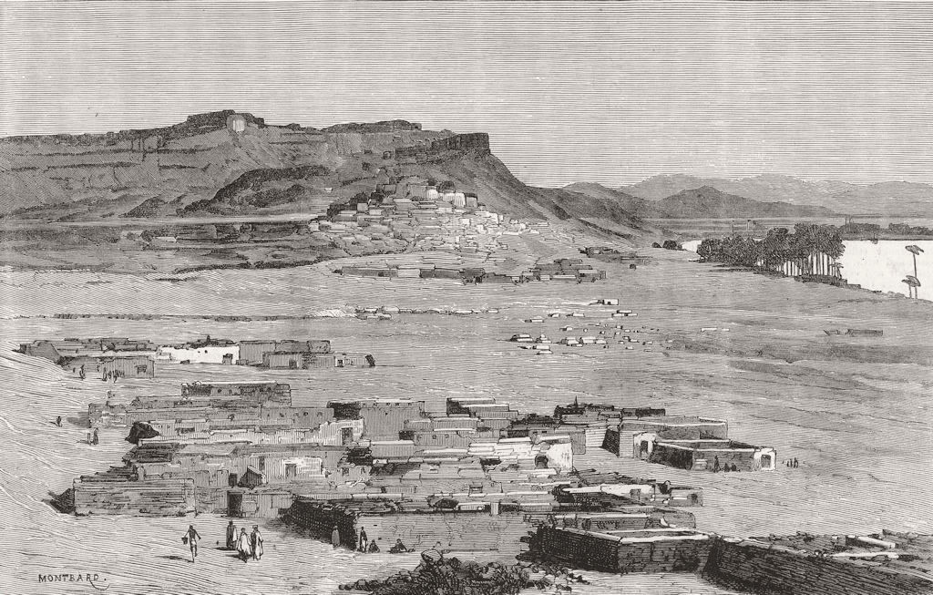 SUDAN. Korosko, Nile, starting Place for journey across Nubian Desert, 1884