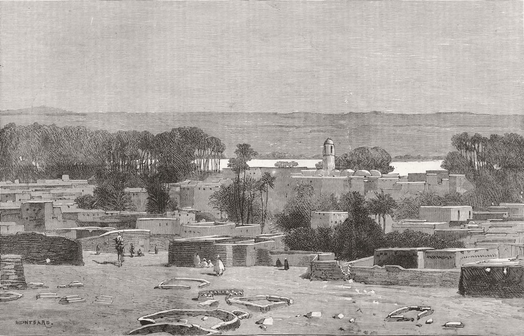 Associate Product SUDAN. Derr, on the Nile, near Korosko, antique print, 1884