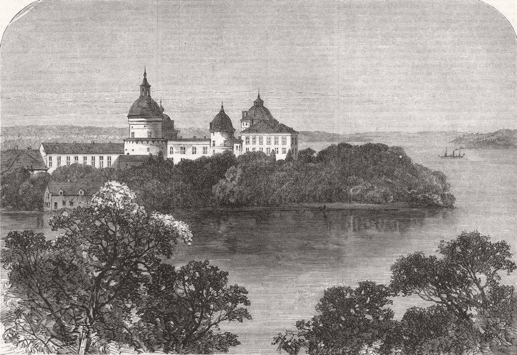 Associate Product SWEDEN. Prince Princess Wales. Palace Gripsholm, Malar lake, Stockholm, 1864