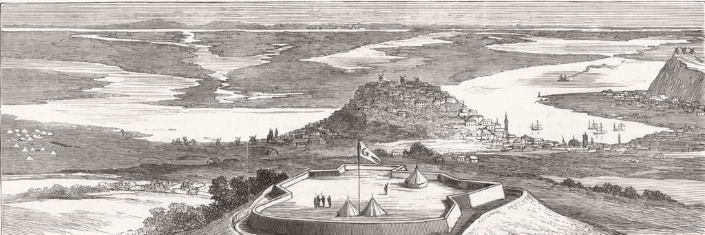 Associate Product EUROPE. With the Turks-Toulcha, on the Danube, Opposite Ismailia, print, 1877