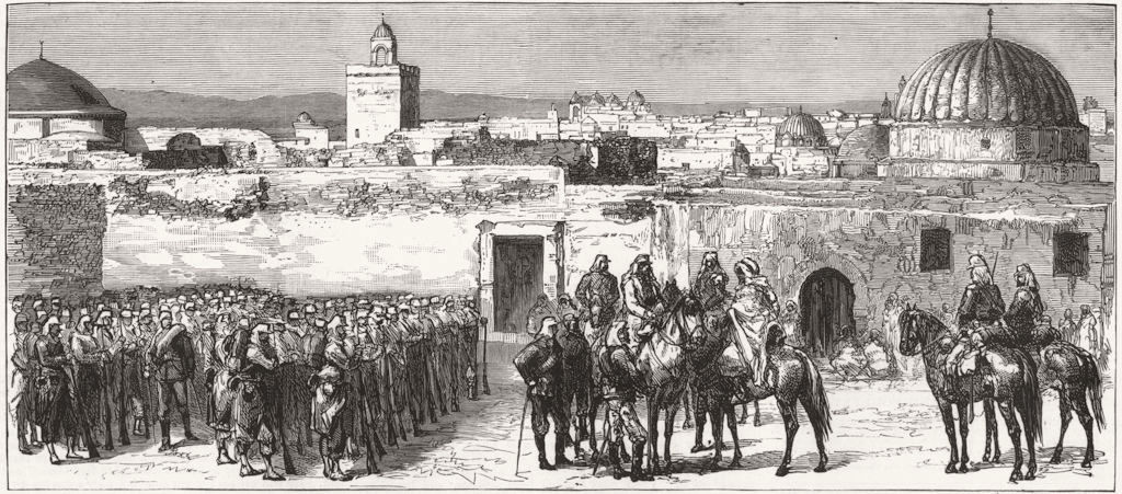 Associate Product TUNISIA. The French occupation of Tunis. The Sacred city of Kairouan 1881