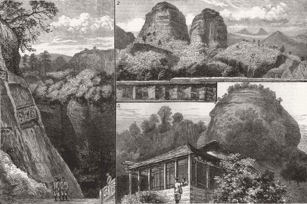 Associate Product CHINA. Buddhist Monastery Tan Ha Shah, Red Cloud Mtn, Guangdong; Maritchi, 1883