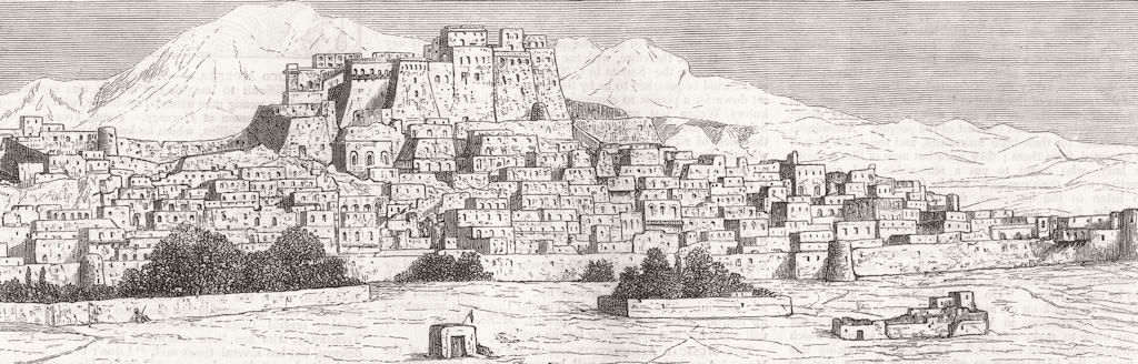 Associate Product PAKISTAN. Kalat, the capital of Baluchistan, antique print, 1876