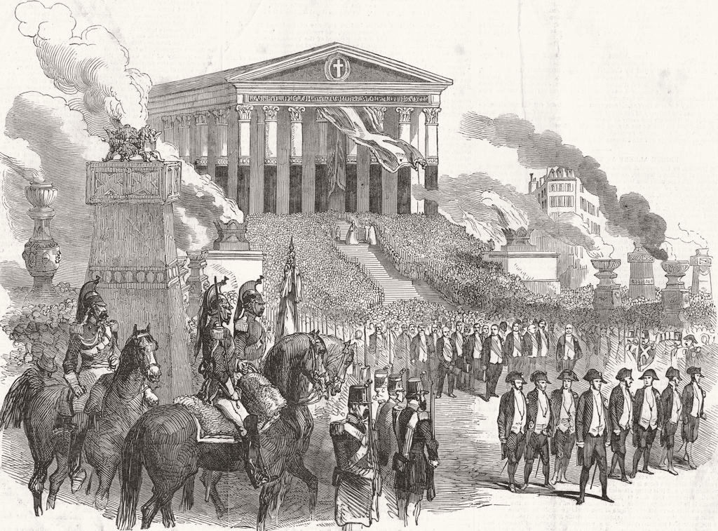 SOCIETY. Anniversary of French Revolution. Funeral service at Madeleine 1849