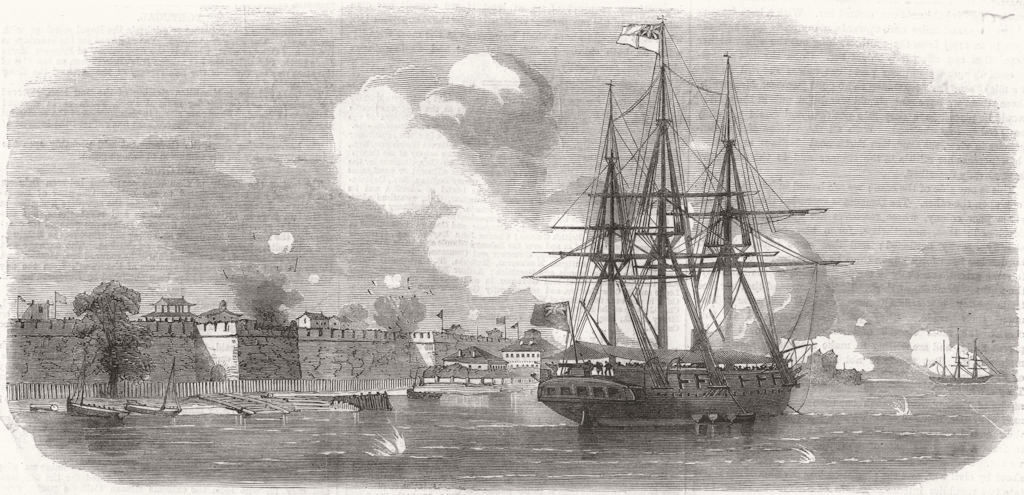 CHINA. The Capture of Ningbo. Bombardment of the north and east gates, 1862