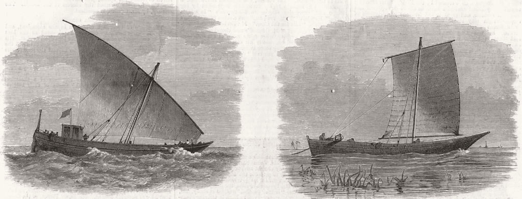 SEASCAPES. Radane of the Arabian coast; Matapa boat of the Northern rivers, 1873