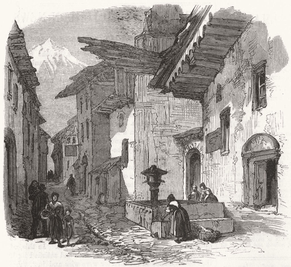 FRANCE. Mont Cenis railway scenery. Salbertrand, antique print, 1871