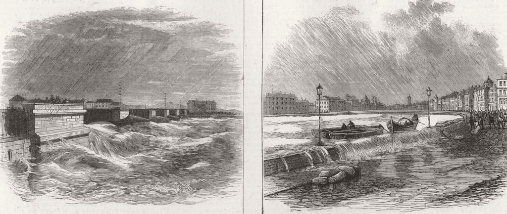 Associate Product ITALY. Overflowing of river Arno Pisa. rail bridge; Water Bursting Parapet, 1872
