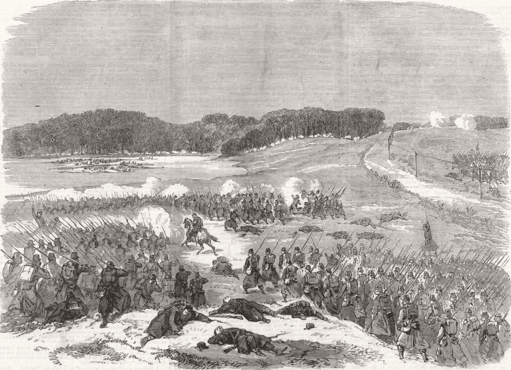 GERMANY. Illustrations of the War in Schleswig. The Battle of Oversee 1864