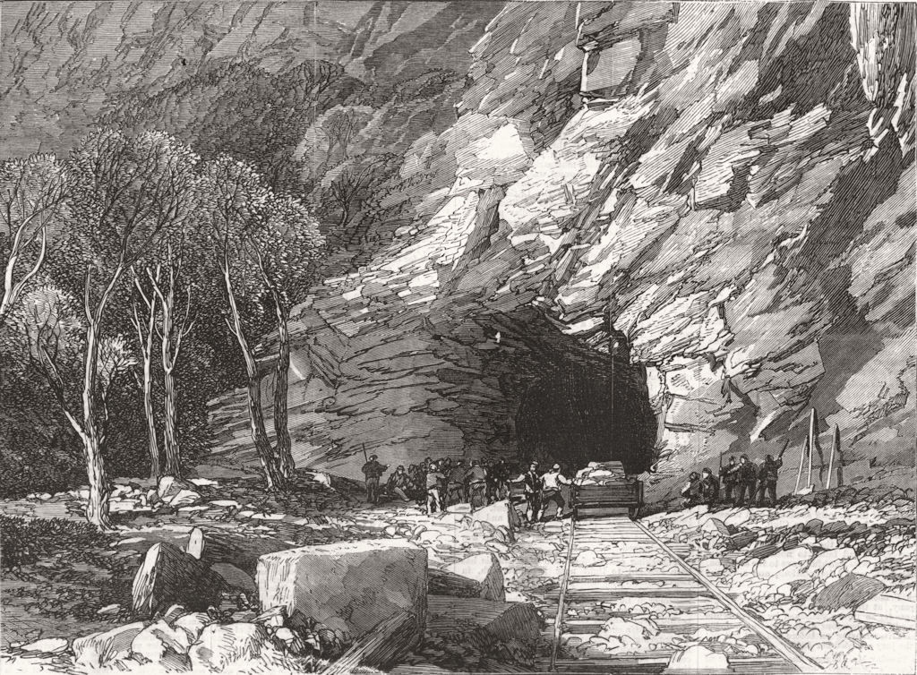 Associate Product UTAH. Weber Valley Tunnel, antique print, 1869