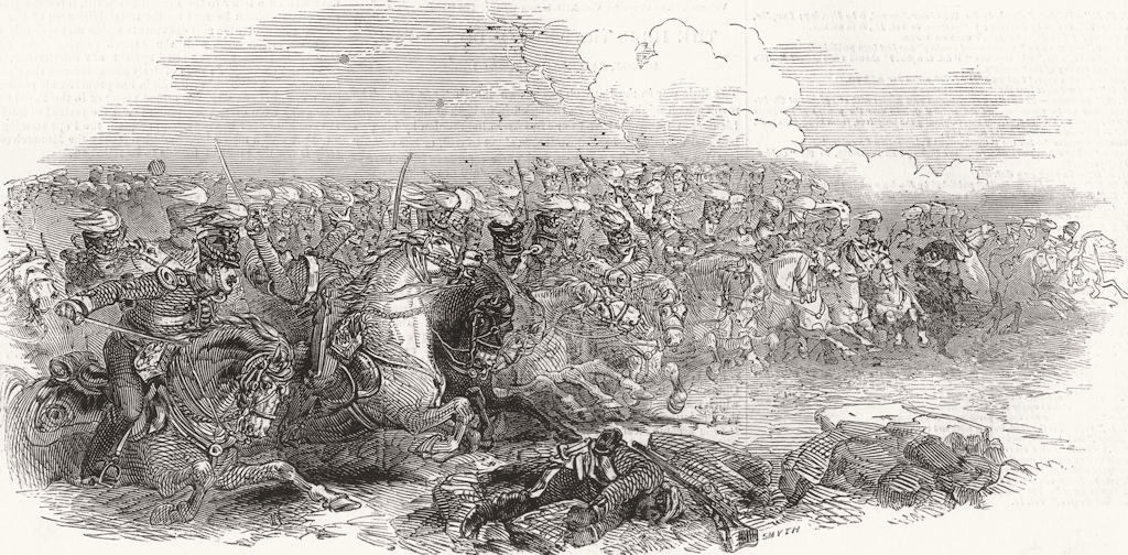 PAKISTAN. Battle of Ramnuggur (Rasulnagar) Charge of the 14th dragoons 1849