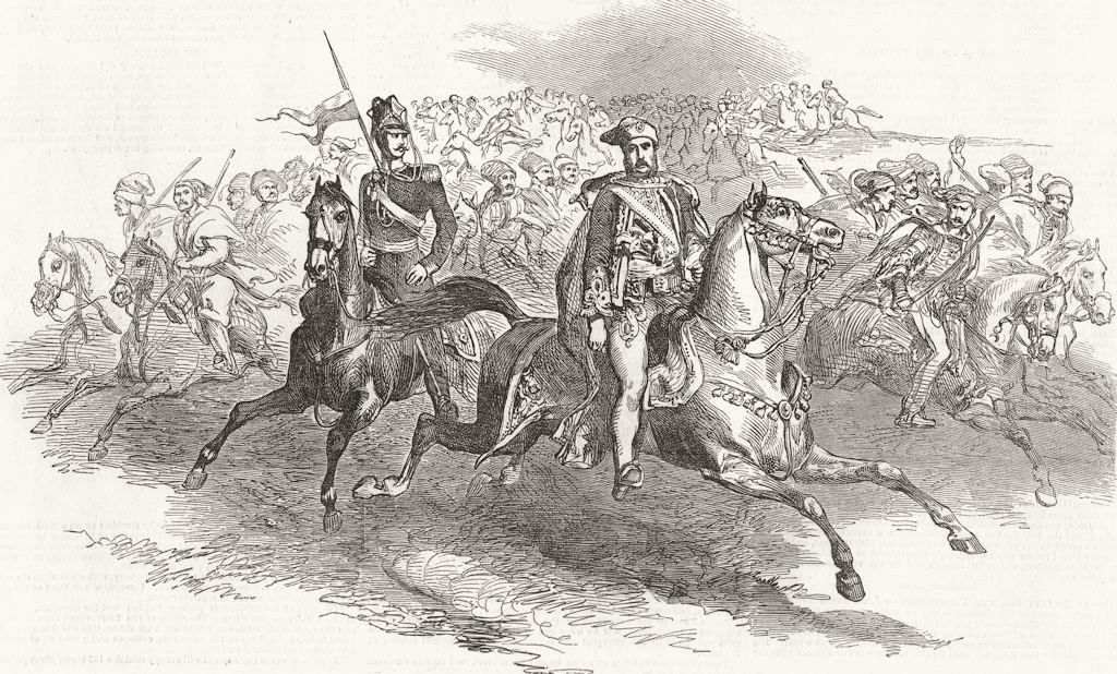 CROATIA. Albert Jelacic and his Corps of Serreshans (Red-Mantles)  1849 print