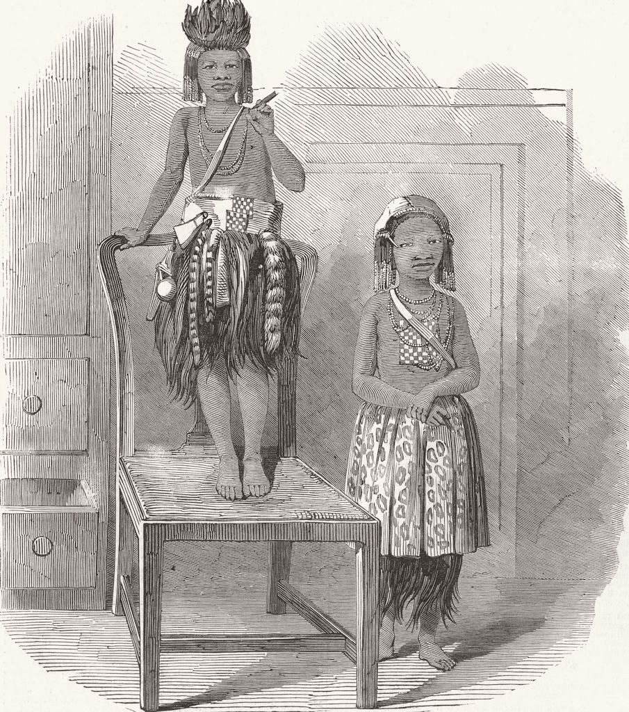 Associate Product SOUTH AFRICA. Boy and Girl of the Earthmen tribe, from Port Natal, print, 1852