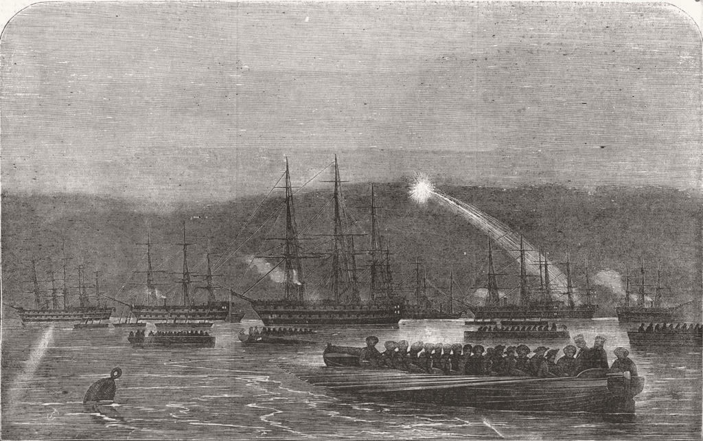 Associate Product CRONSTADT. Crimean war. Ships. No Caption, antique print, 1855
