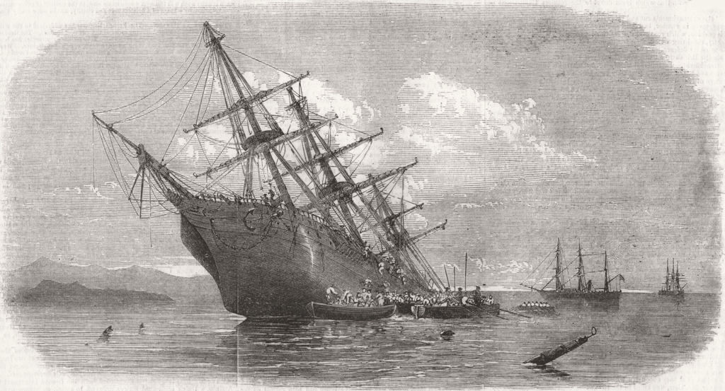SHIPS. No Caption, antique print, 1857