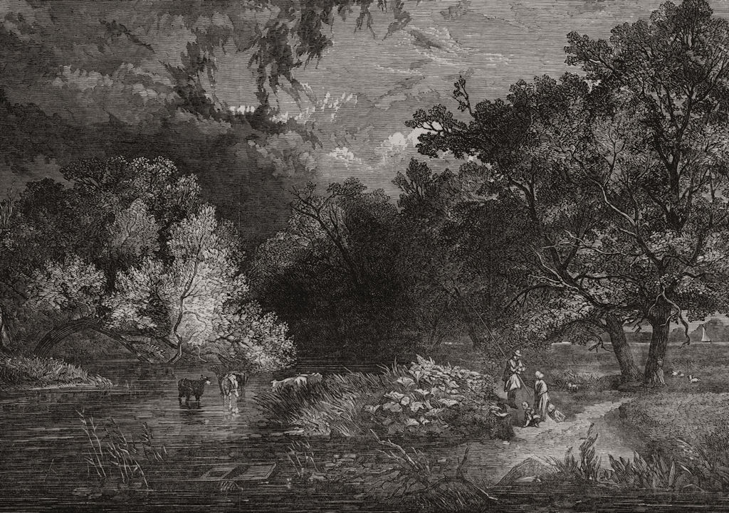 Exhibition of The National Institution - "A Woodland River". Landscapes 1850