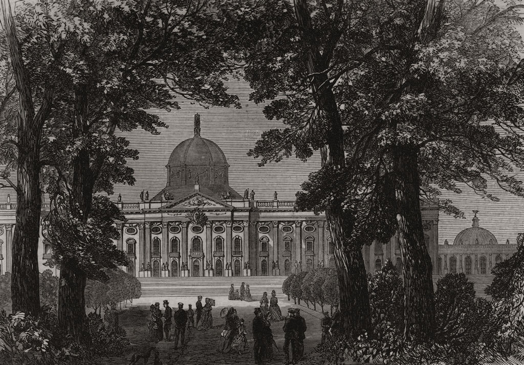 Potsdam palace, residence of the Crown Prince Of Germany & Prussia 1872 print